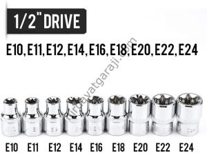 9 Parça 1/2 E Torx Lokma Seti
