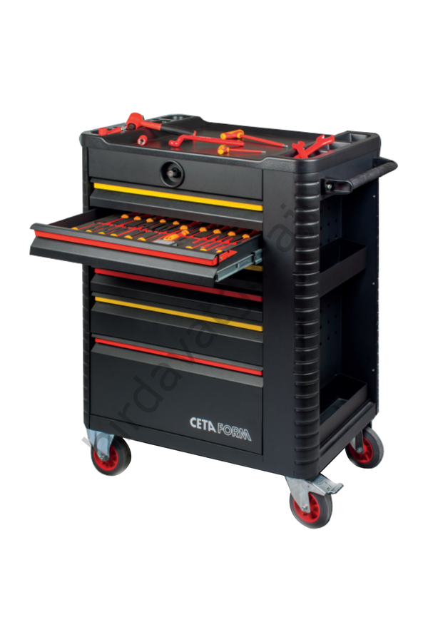 Ceta Form 132 Parça Elektrikli / Hibrit Dolu Takım Arabası 6 Çekmece